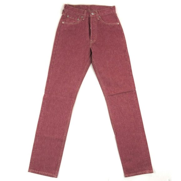 Levi's Denim - Levis 501 For Women 25x32 Red Jeans Vintage Button Fly Straight Leg Made In USA
